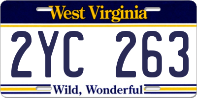 WV license plate 2YC263