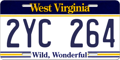 WV license plate 2YC264