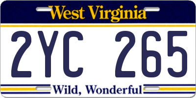 WV license plate 2YC265