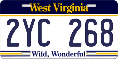 WV license plate 2YC268