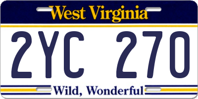 WV license plate 2YC270