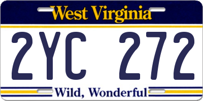 WV license plate 2YC272