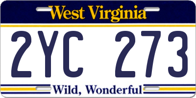 WV license plate 2YC273