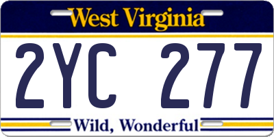 WV license plate 2YC277