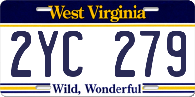 WV license plate 2YC279