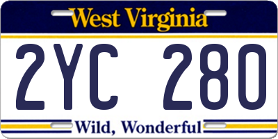 WV license plate 2YC280