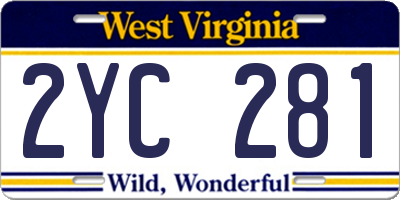 WV license plate 2YC281