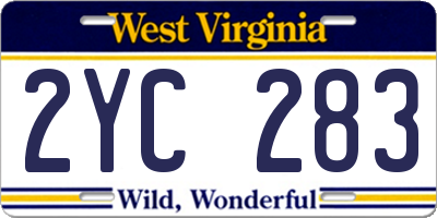 WV license plate 2YC283