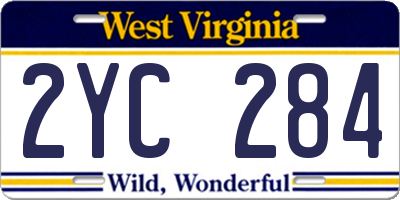 WV license plate 2YC284