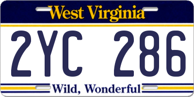 WV license plate 2YC286