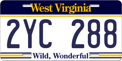 WV license plate 2YC288