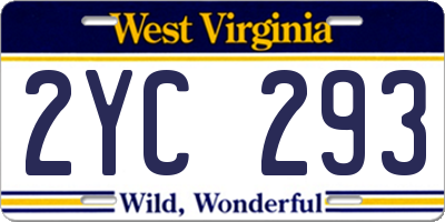 WV license plate 2YC293
