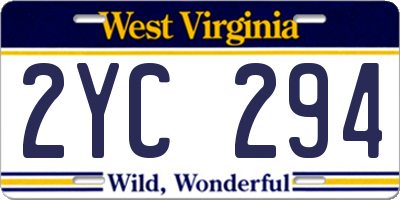 WV license plate 2YC294