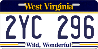 WV license plate 2YC296