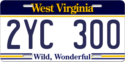 WV license plate 2YC300