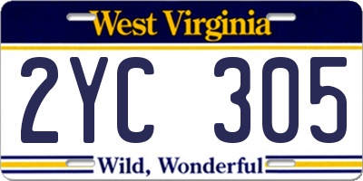 WV license plate 2YC305