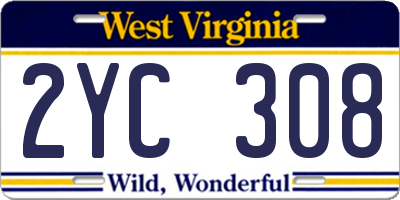 WV license plate 2YC308