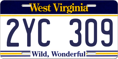 WV license plate 2YC309