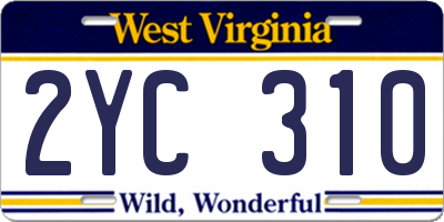WV license plate 2YC310