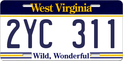 WV license plate 2YC311