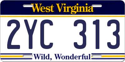 WV license plate 2YC313