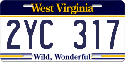 WV license plate 2YC317