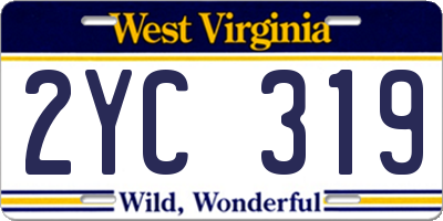 WV license plate 2YC319