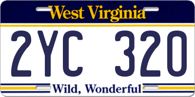 WV license plate 2YC320