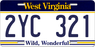 WV license plate 2YC321