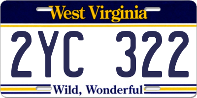 WV license plate 2YC322