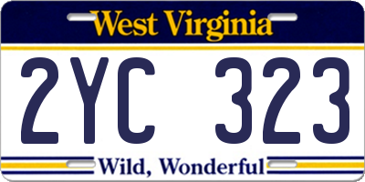 WV license plate 2YC323