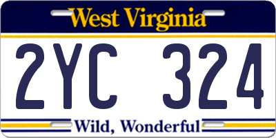 WV license plate 2YC324