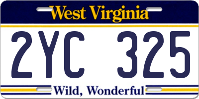 WV license plate 2YC325