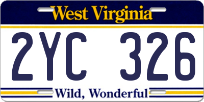 WV license plate 2YC326