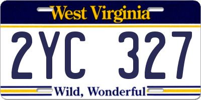 WV license plate 2YC327