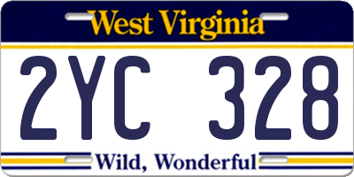 WV license plate 2YC328