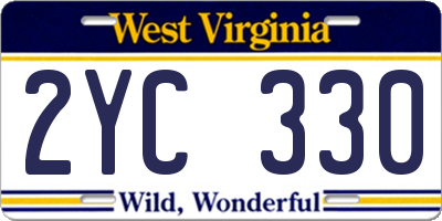 WV license plate 2YC330