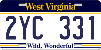 WV license plate 2YC331