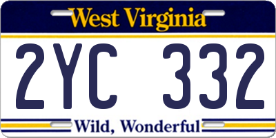 WV license plate 2YC332