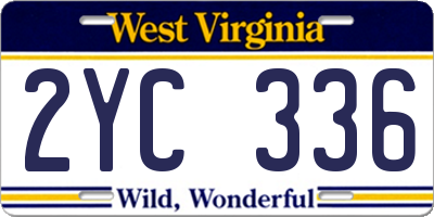 WV license plate 2YC336