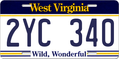 WV license plate 2YC340