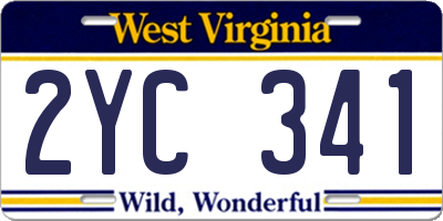 WV license plate 2YC341