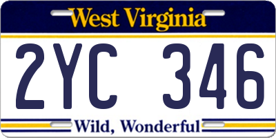 WV license plate 2YC346