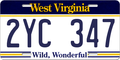 WV license plate 2YC347