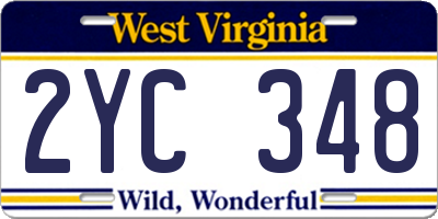 WV license plate 2YC348