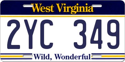 WV license plate 2YC349