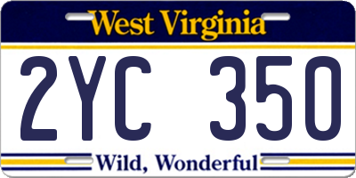 WV license plate 2YC350