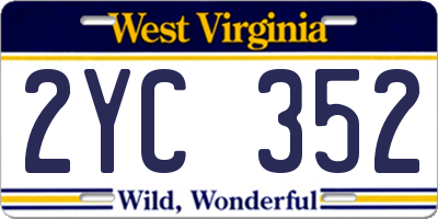 WV license plate 2YC352