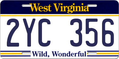 WV license plate 2YC356