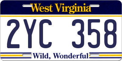 WV license plate 2YC358